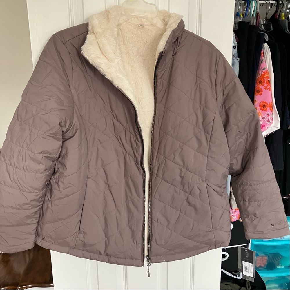Free Country Mocha Brown Lined Wind Resistant Jacket